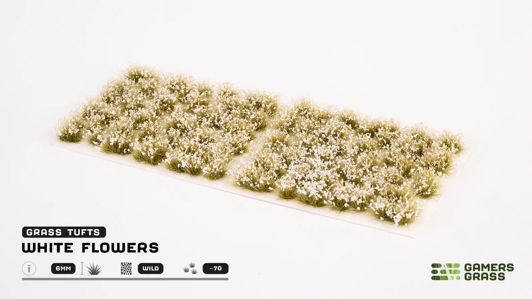 Gamers Grass - Grass Tufts - White Flowers 6mm