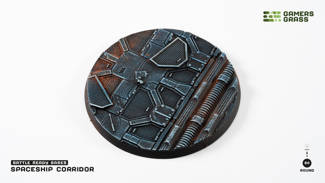 Gamers Grass - Battle Ready Bases - Spaceship Corridor - Round 80mm (1st)