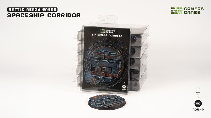 Gamers Grass - Battle Ready Bases - Spaceship Corridor - Round 80mm (1st)