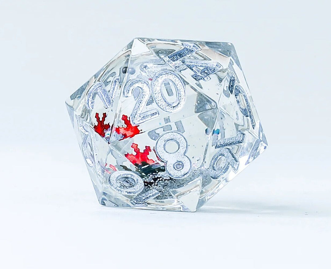 Dice - D20 - Snowglobe