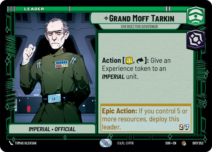 Grand Moff Tarkin, Oversector Governor
