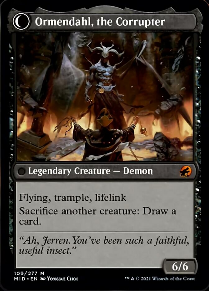 Jerren, Corrupted Bishop // Ormendahl, the Corrupter - Foil