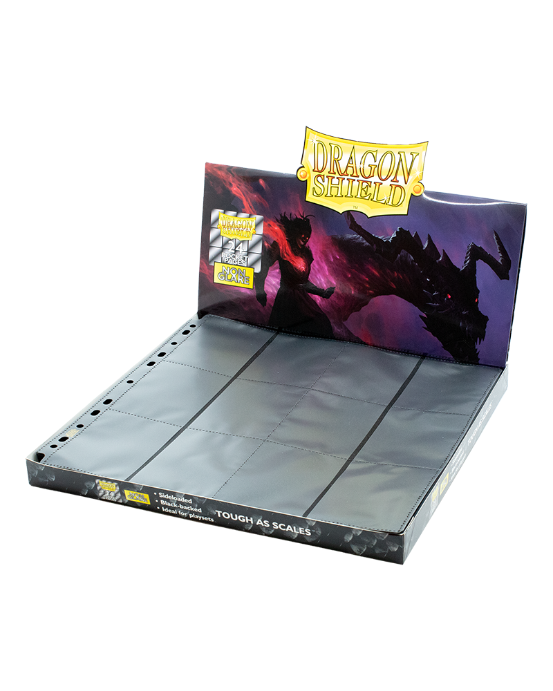 Dragon Shield - Playset Size -24-pocket Side Loading Pages - Black Non Glare (50 pages)