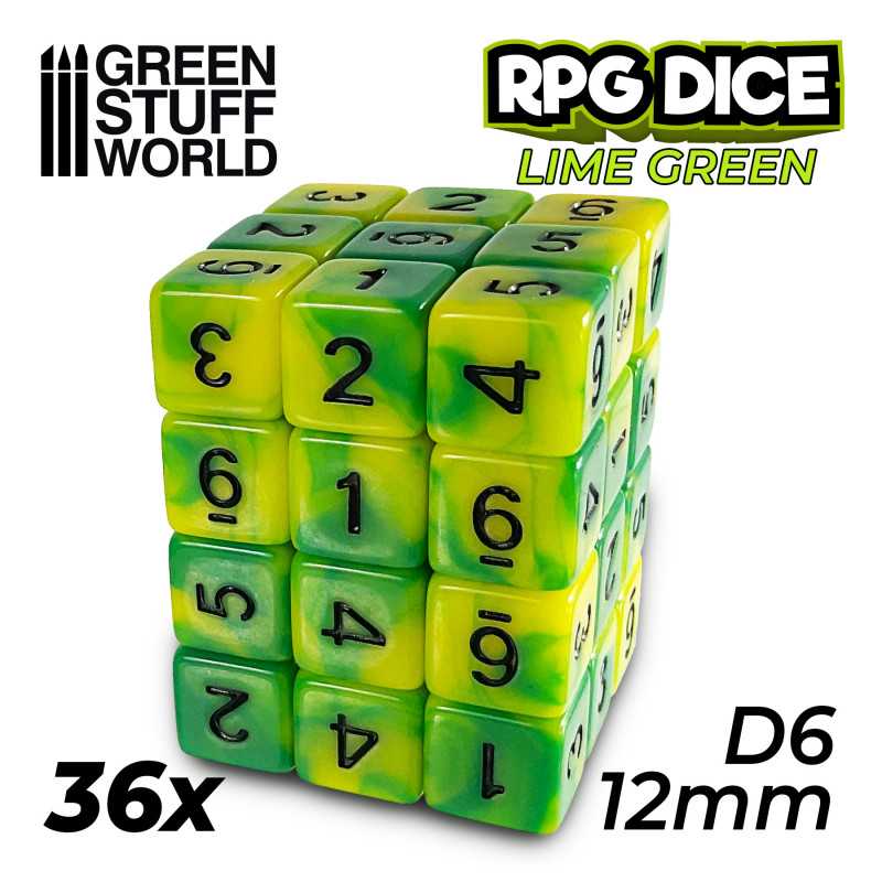 Green Stuff World - Dice - D6 - 12mm