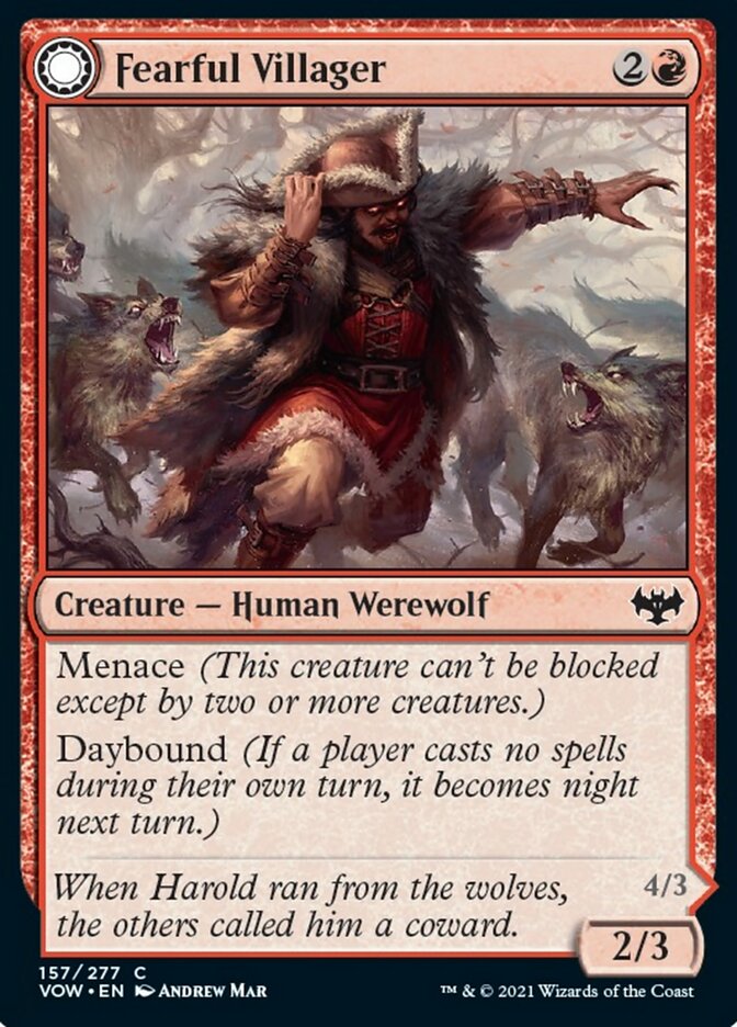 Fearful Villager // Fearsome Werewolf - Foil