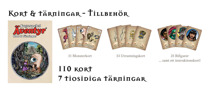 Sagospelet Äventyr - Kort & tärningar
