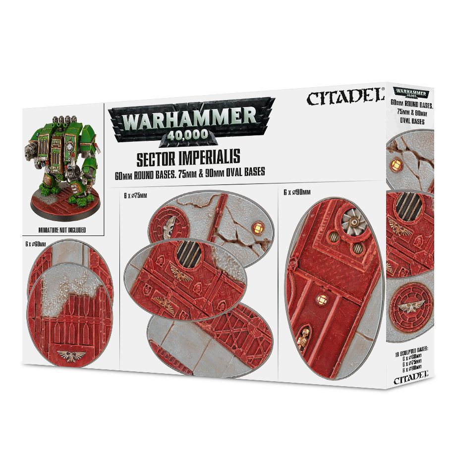 Warhammer: 40K - Sector Imperialis - 60mm Round, 75mm Oval & 90mm Oval Bases