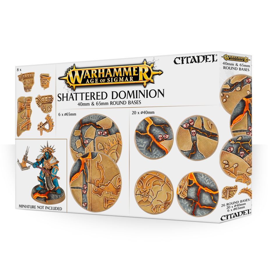 Warhammer: Age of Sigmar - Shattered Dominion - 40 & 65mm Round Bases