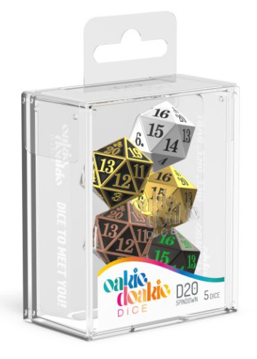 Oakie Doakie - Dice - D20 Spindown Set - Metal Selection