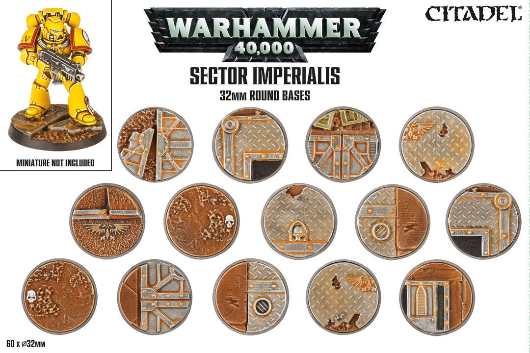Warhammer: 40K - Sector Imperialis - 60 Round Bases (32mm)
