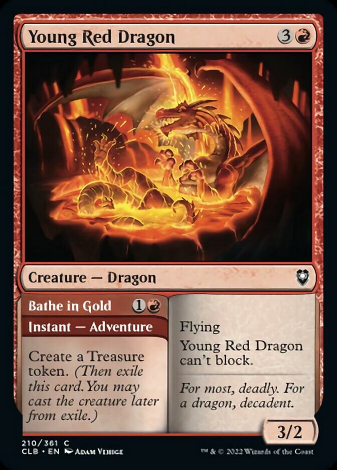 Young Red Dragon // Bathe in Gold - Foil
