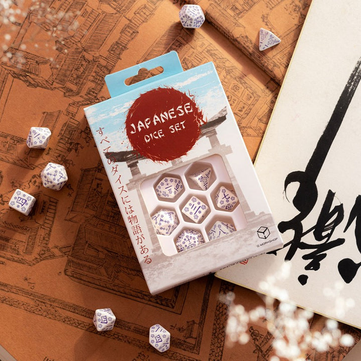 Q Workshop - Dice - RPG Set - Japanese - Blue Star Lotus