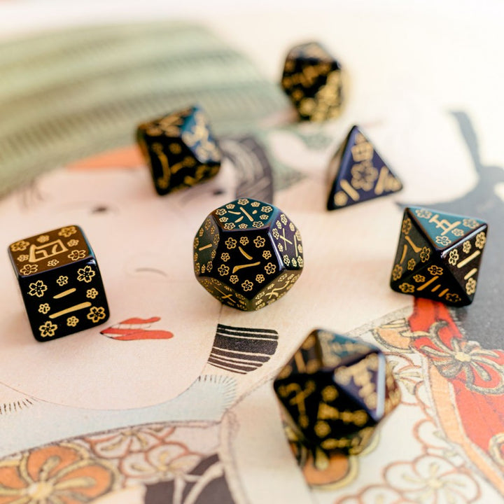 Q Workshop - Dice - RPG Set - Japanese - Deep Night Firefly