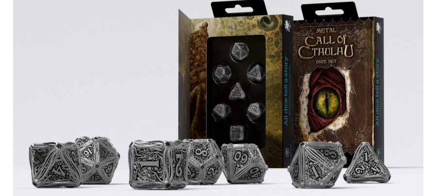 Q Workshop - Dice - RPG Set - Call of Cthulhu - Metal