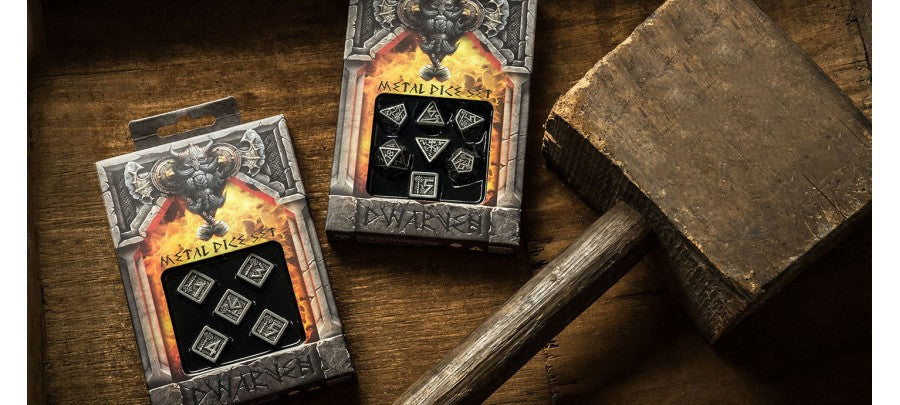 Q Workshop - Dice - RPG Set - Dwarven - Metal