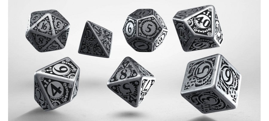 Q Workshop - Dice - RPG Set - Steampunk - Metal