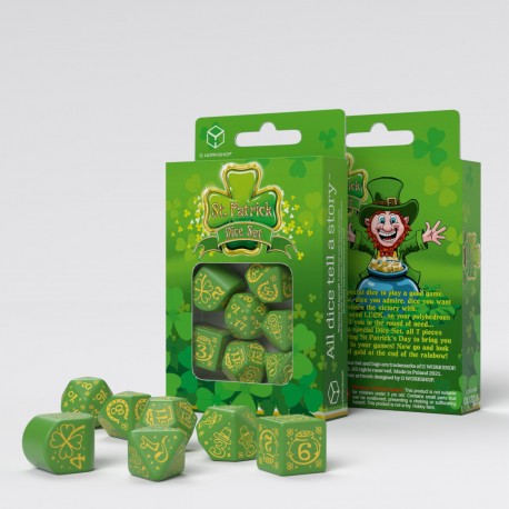 Q Workshop - Dice - RPG Set - Lucky Charm Green/Yellow