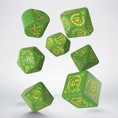 Q Workshop - Dice - RPG Set - Lucky Charm Green/Yellow